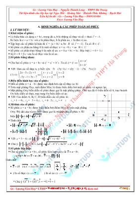 Chuyên đề Số phức - Lương Văn Huy